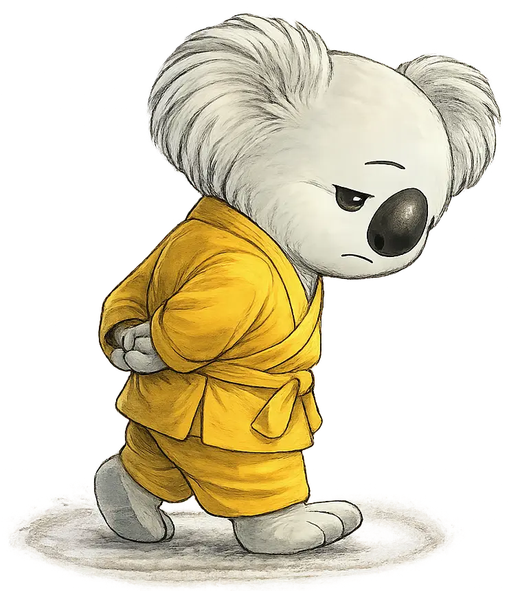 Koala triste tourne en rond