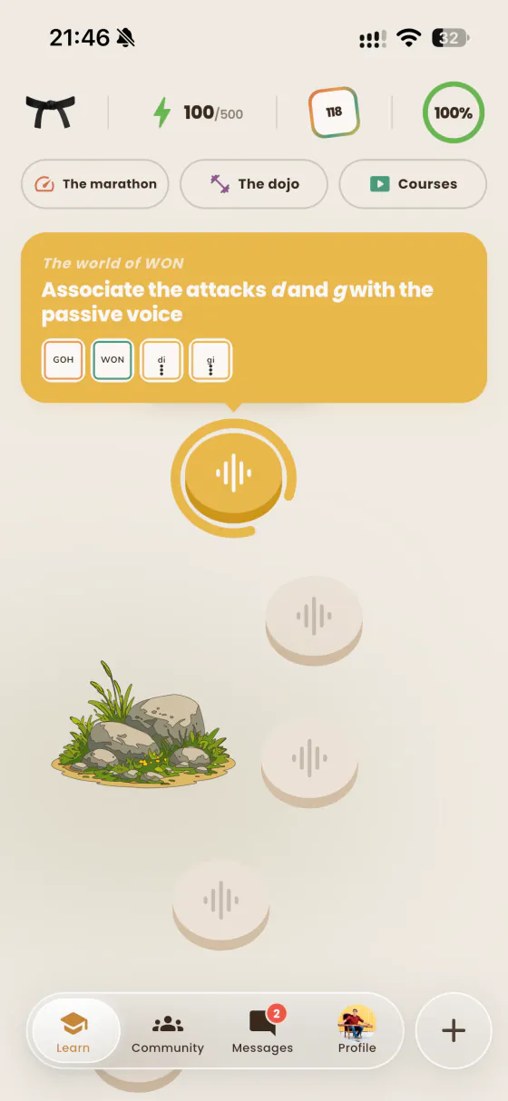 The learning path: a quest from the world of WON and its steps